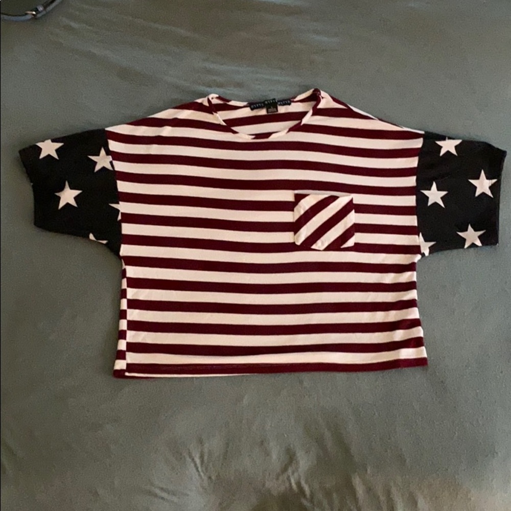 HYFVE American Flag Stretchy Crop Top